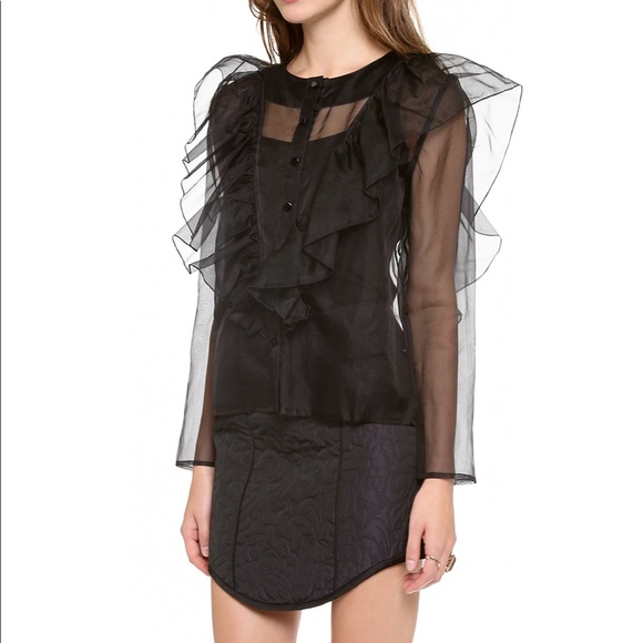 Stunning Rodebjer organza ruffle blouse 💯% silk. - Picture 2 of 16